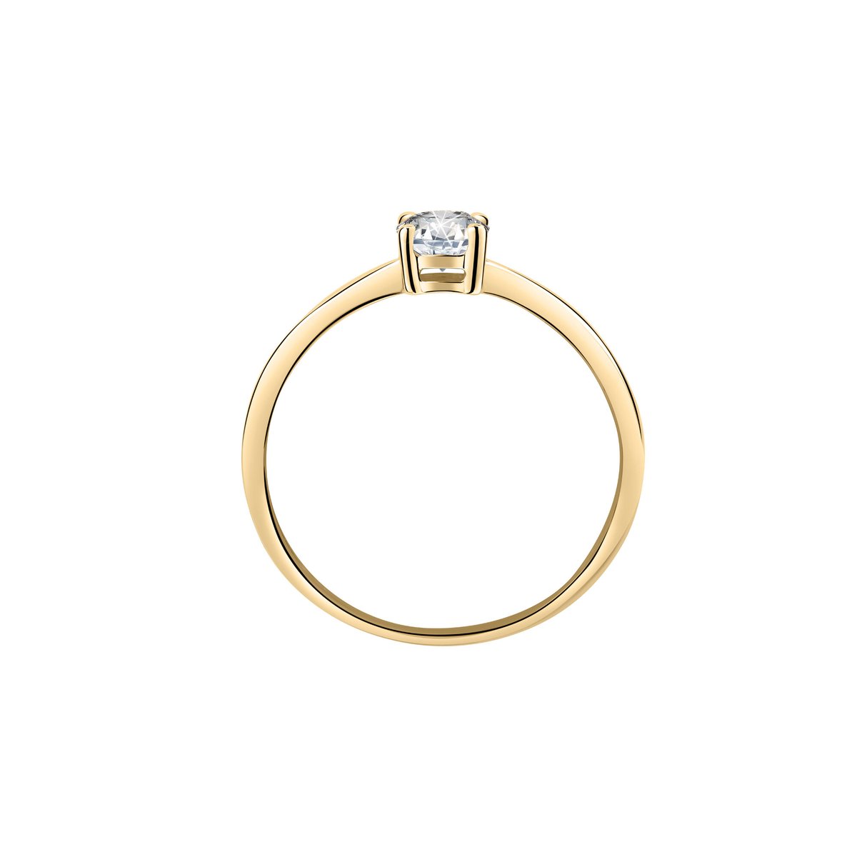 Bague en or jaune 375, zircon B-CLASSIC or jaune, BLUESPIRIT