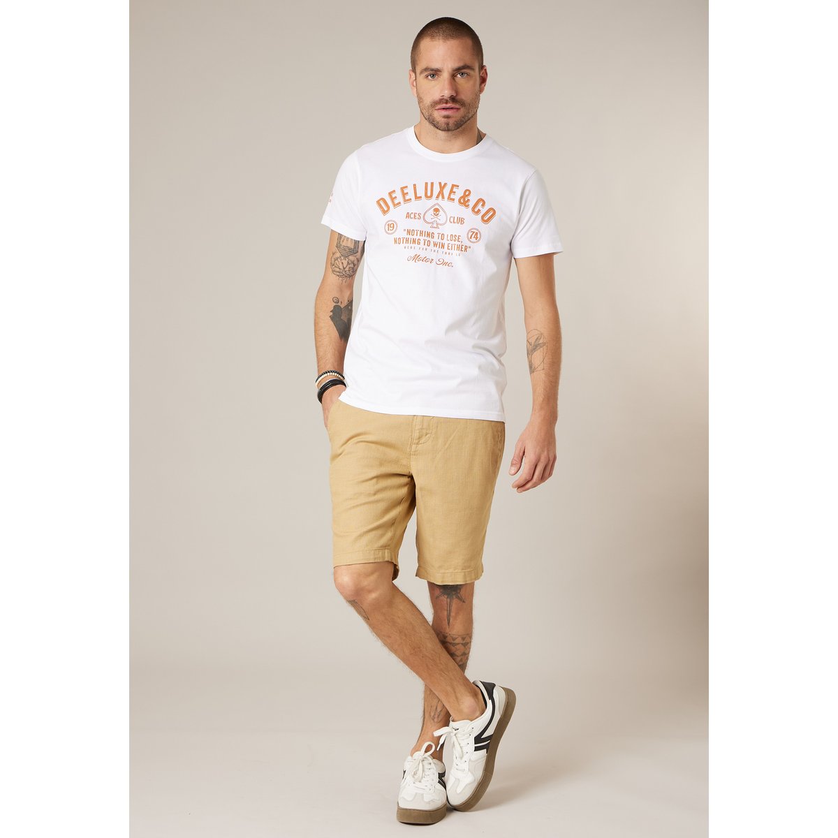 T-shirt homme en coton MOTOCLUB white, DEELUXE