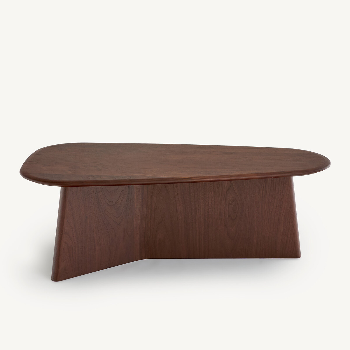 Mesa de centro de nogal, altura 30 cm, TRIANGOLO, diseño de Emmanuel Gallina nogal, AM.PM X EMMANUEL GALLINA