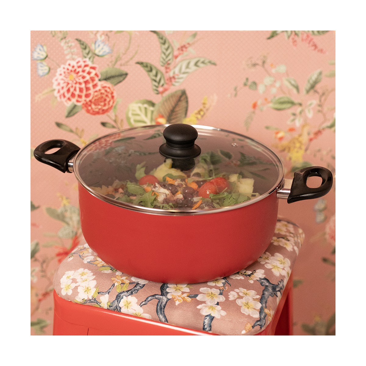 Faitout 28 cm PREMIER CHEF rouge, LIVOO