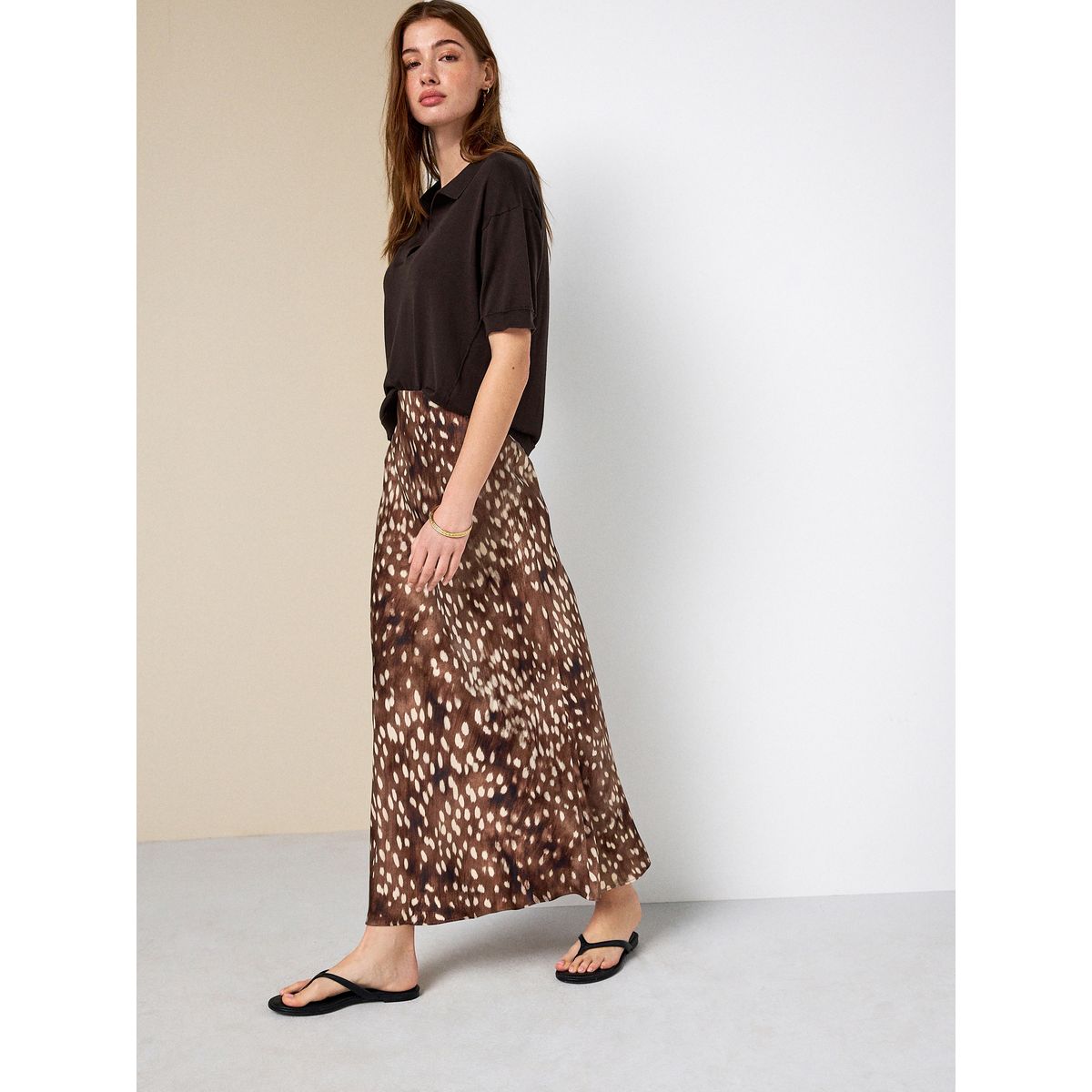 Polo doux en maille de coton majoritaire marron chocolat, NEXT