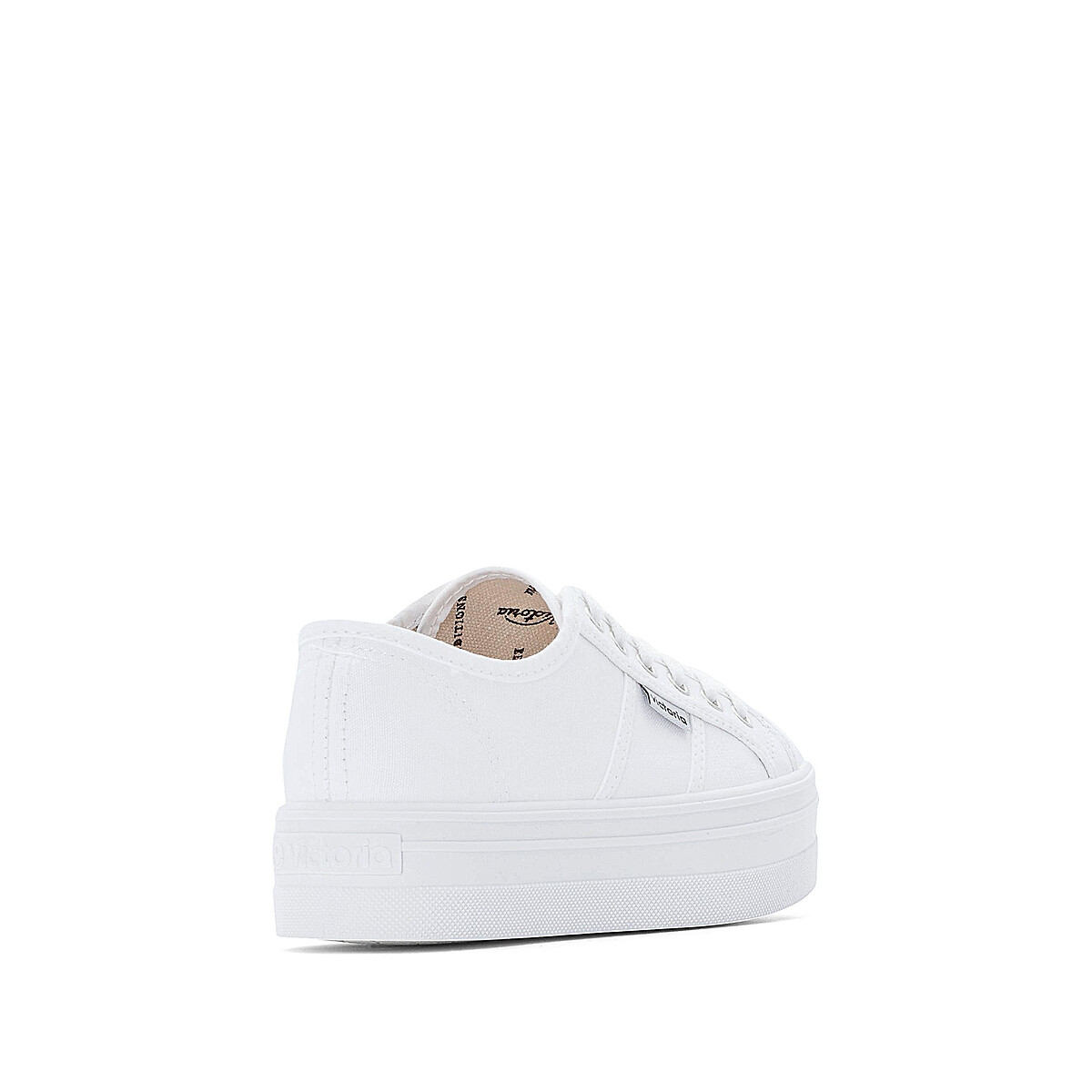 Sneakers Barcelona Lona aus Leinen, mit Plateau-Sohle weiss, VICTORIA