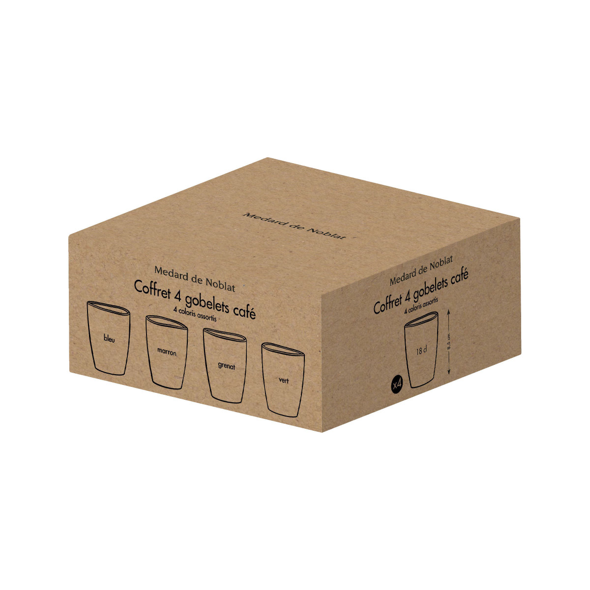 Set de 4 gobelets à café 18 cl assortis - FUJI multicolore, MEDARD DE NOBLAT