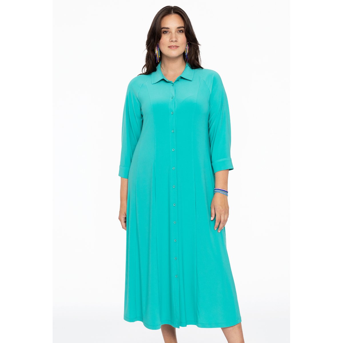 Robe Avec des boutons turquoise, YOEK