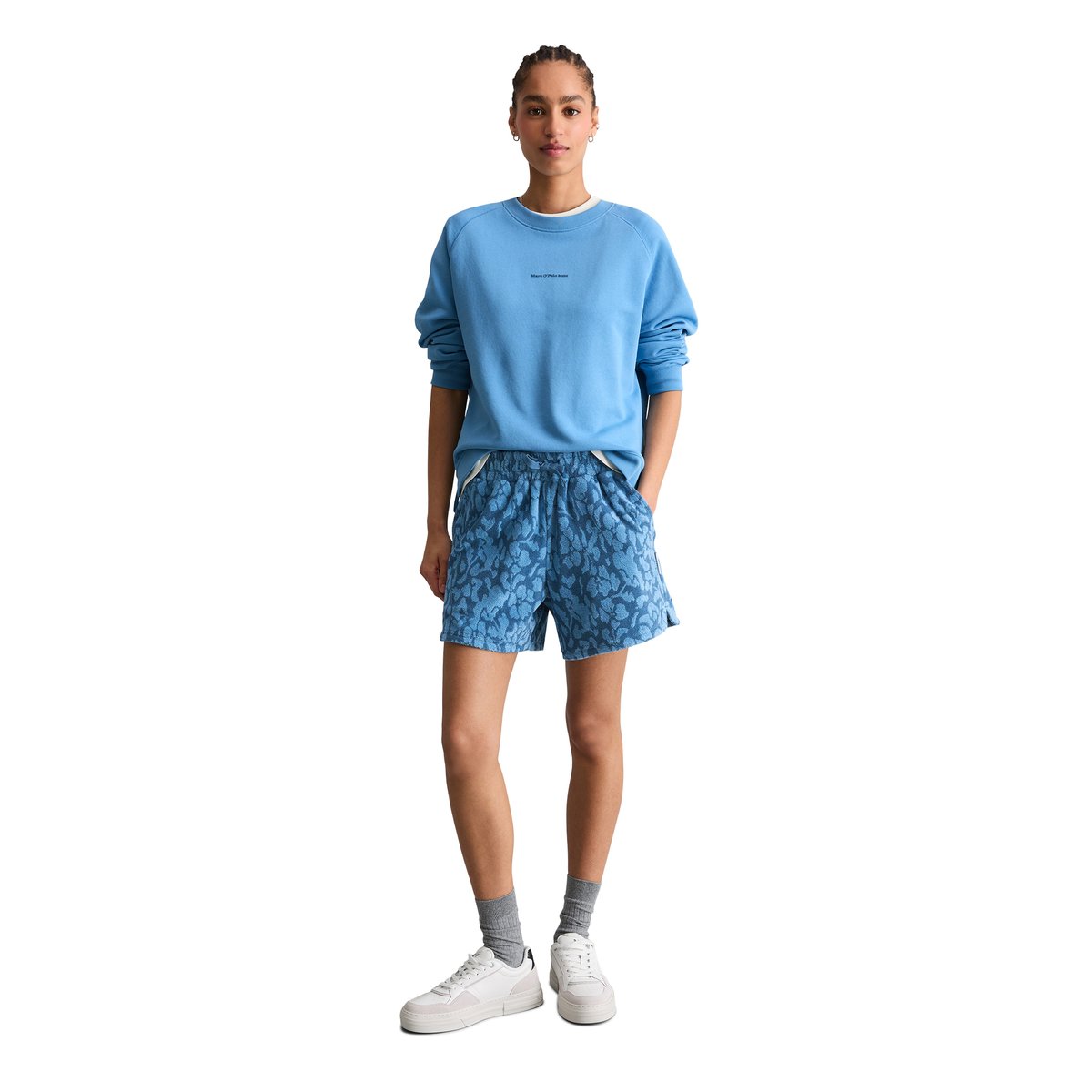 Short en éponge DfC regular en coton organique bleu, MARC O’POLO DENIM