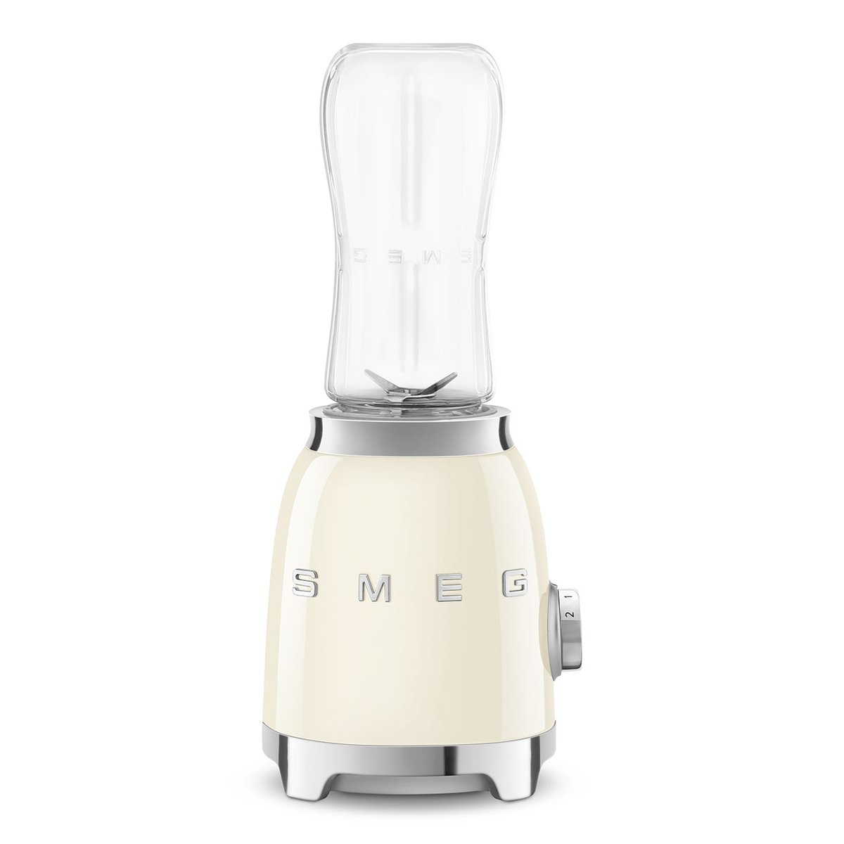 Mini blender avec bouteille supplémentaire PBF01 crème brillant, SMEG