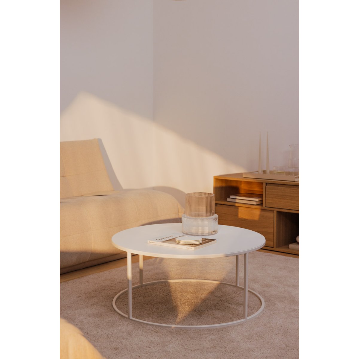 Table basse VESINA X - Blanc - Ø 80 - 45cm blanc, METALLBUDE