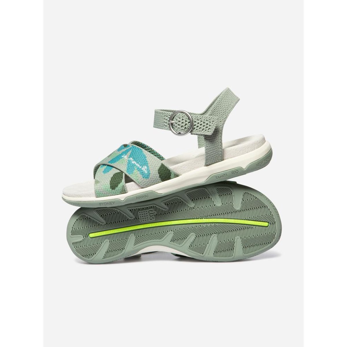 Sandales plates CELINEA feuille argile, TBS