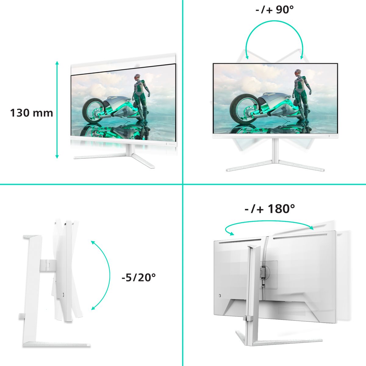 Ecran PC Gamer Evnia 27M2N3501PA/00 27" QHD 260Hz Fast IPS HDR10 Ambiglow couleur unique, PHILIPS