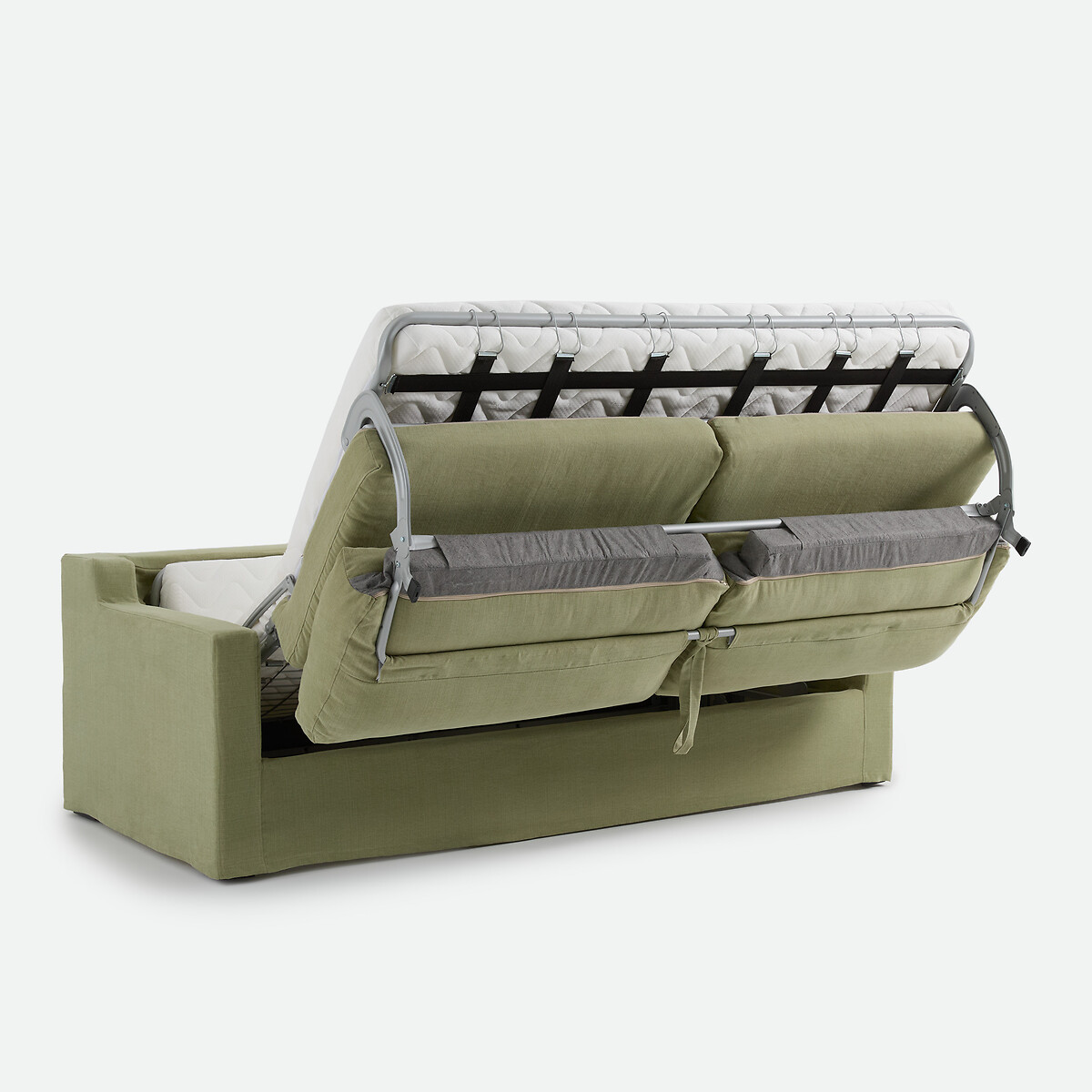Canapé convertible déhoussable, 2, 3 ou 4 places, en coton et lin, LINETTO vert clair, LA REDOUTE INTERIEURS