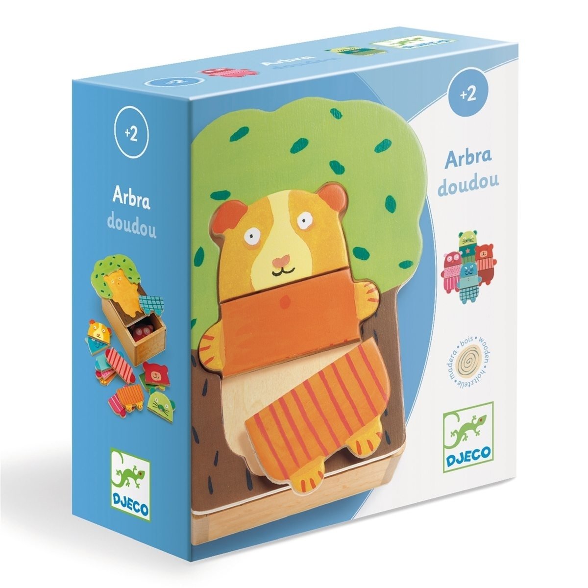 Puzzle bois Arbra doudou multicolore, DJECO