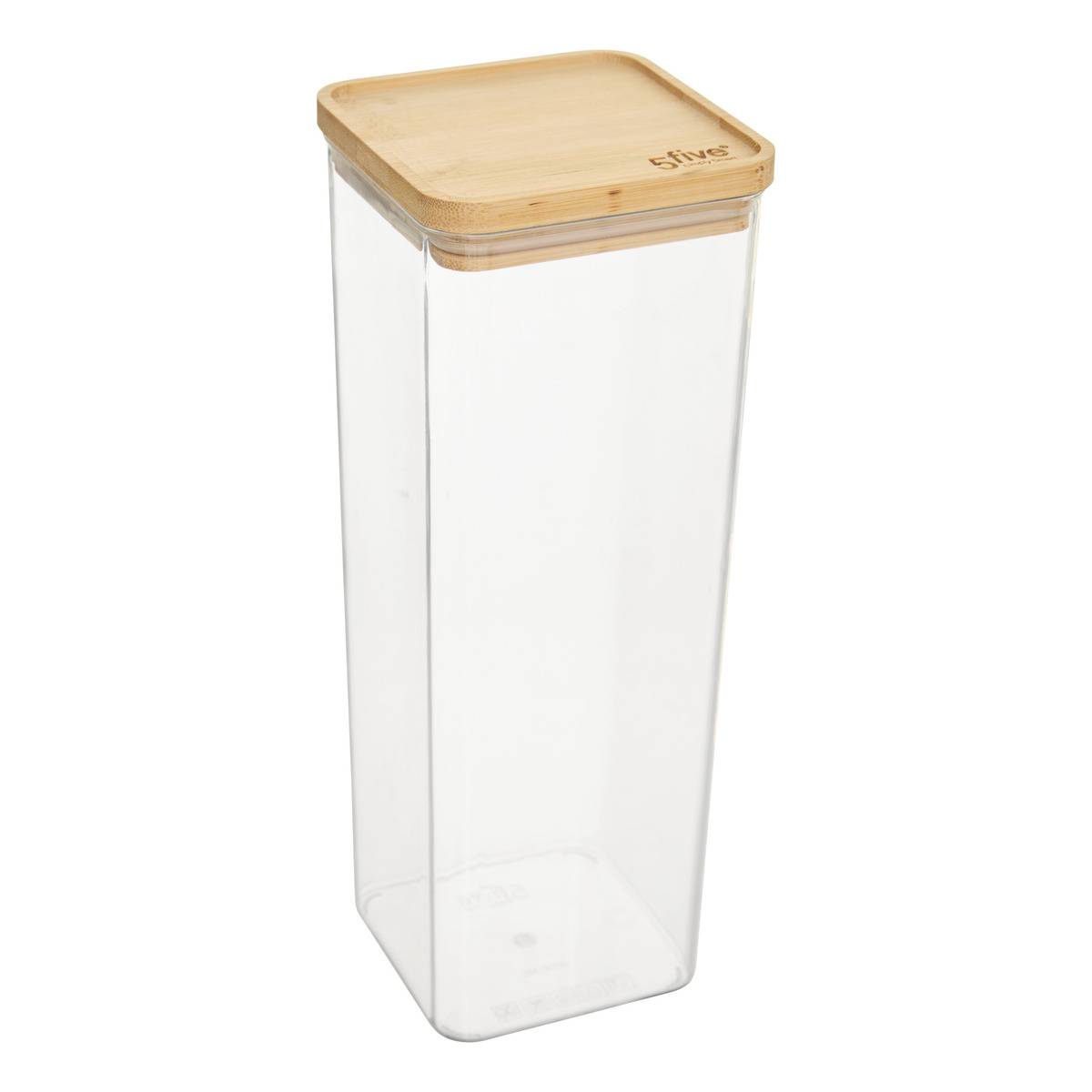 Boîte de conservation carrée avec couvercle en bambou ESKE transparent, 5FIVE SIMPLY SMART