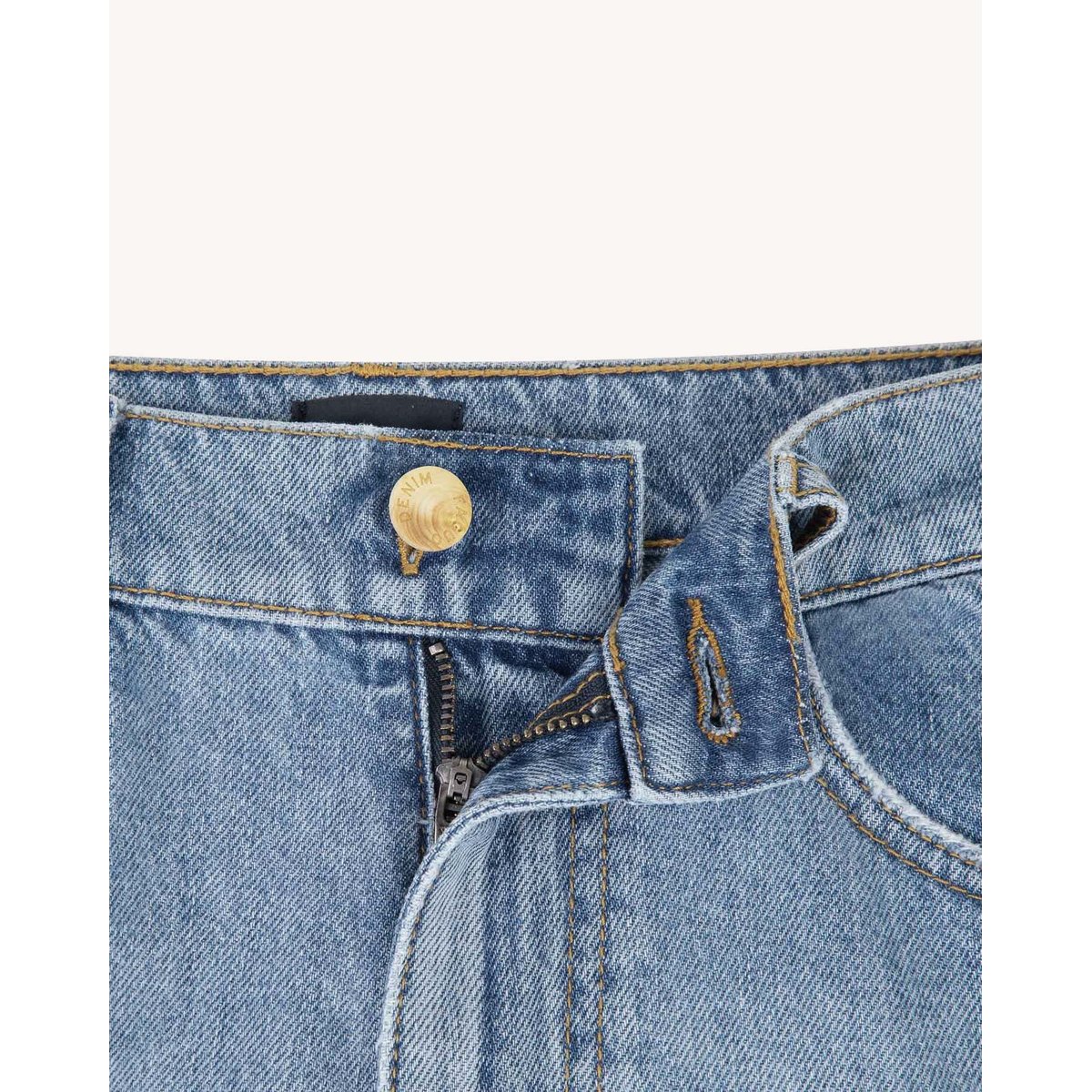 Jean coupe droite coton DENIM STRAIGHT bleu clair, FAGUO