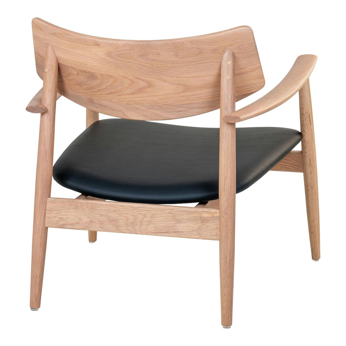 Fauteuil design en chêne avec assise noire BERLIN bois naturel, PIER IMPORT