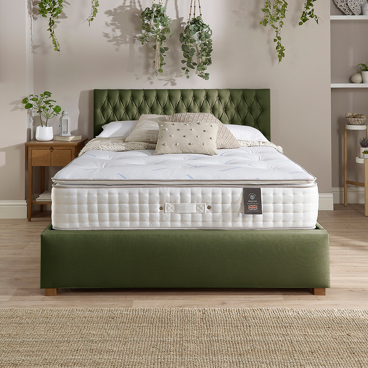 Aspire Luxury 5000 Pocket Climate Cool Wool Pillowtop Mattress white, ASPIRE