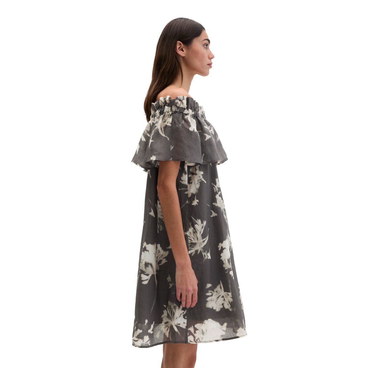 Robe Carmen loose en fibre de ramie douce gris foncé, MARC O'POLO