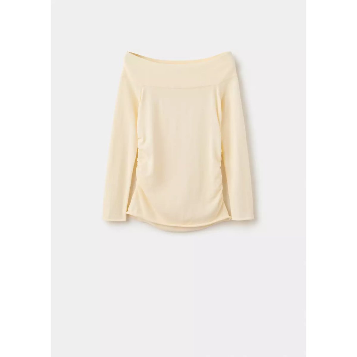 Pull maille épaules dénudées écru, MANGO