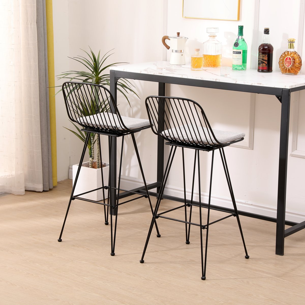 Lot de 2 tabourets industriels, CHESTER gris, NORDLYS