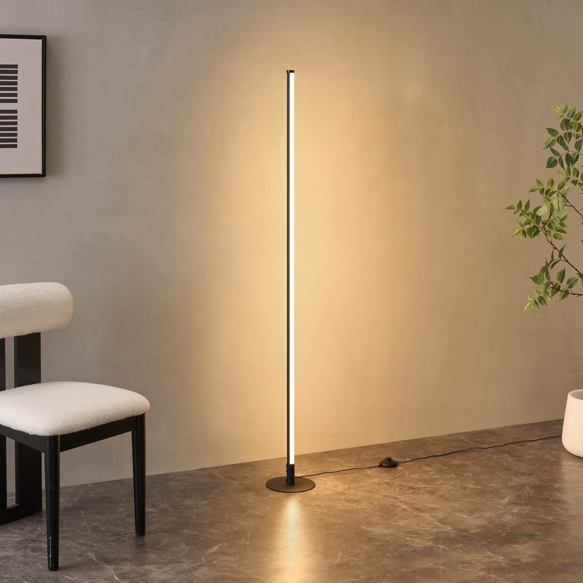 Lampadaire LED fin et minimaliste - SLOANE noir, KOSILUM
