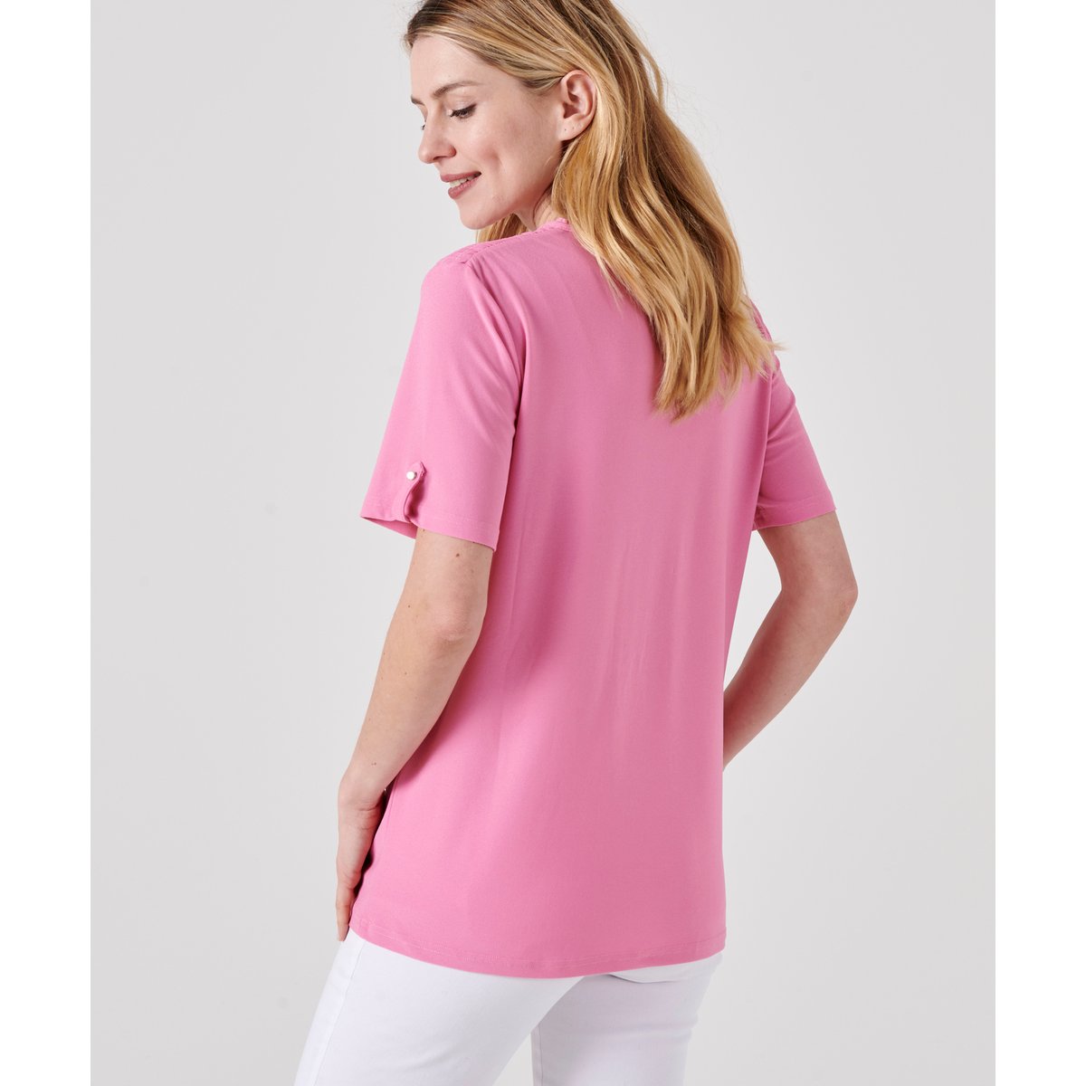 Blouse crêpe rose orchidée, DAMART