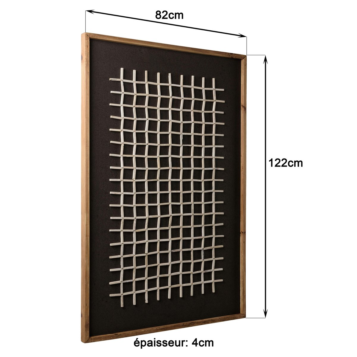 Décoration murale grille blanche sur fond noir DENVER noir, PIER IMPORT