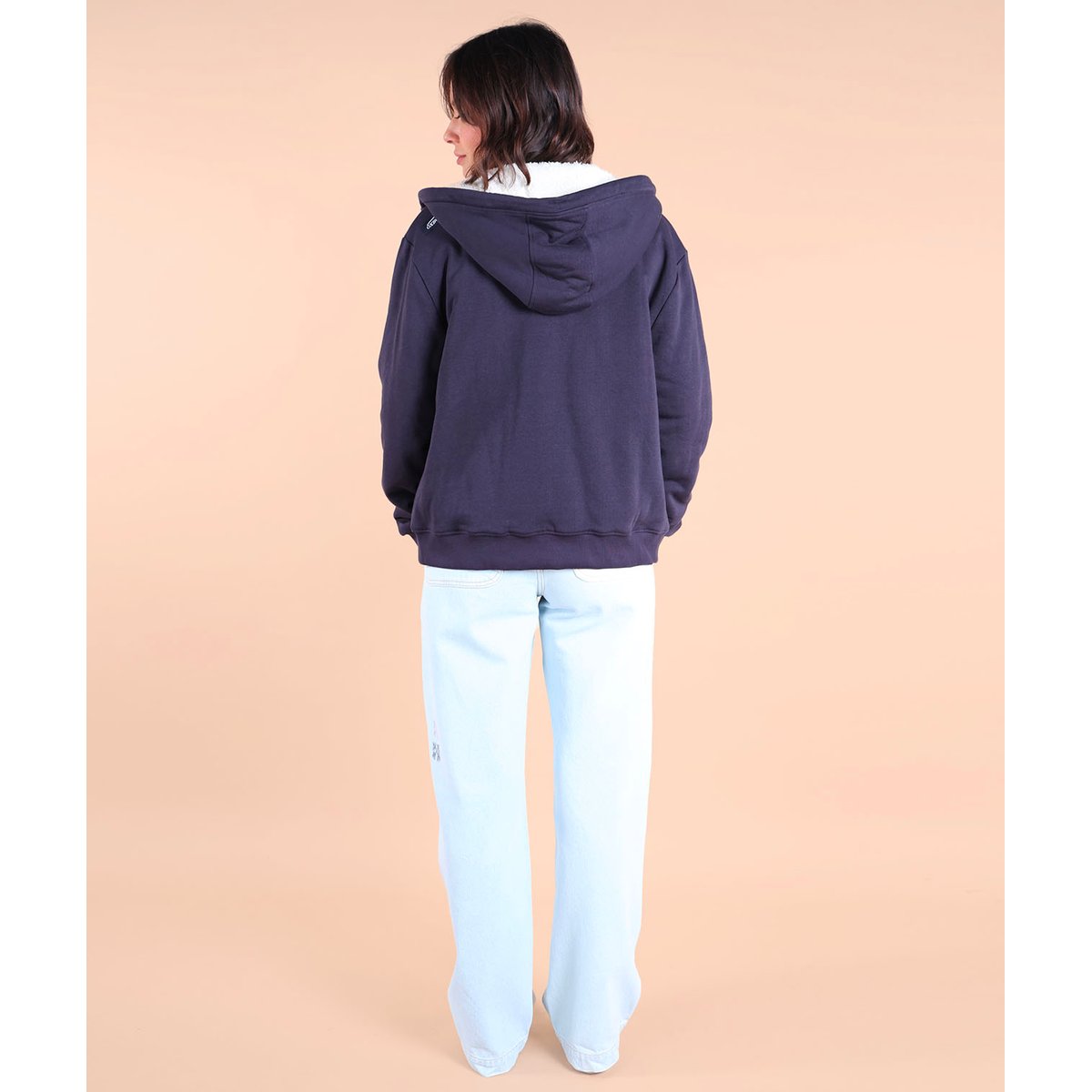 Sweat capuche doublé sherpa SWIPS deep marine, OXBOW