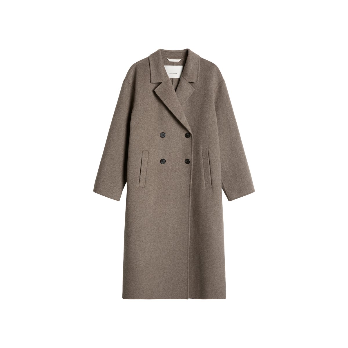 Manteau en laine relaxed en double face mélangée de haute qualité beige, MARC O'POLO