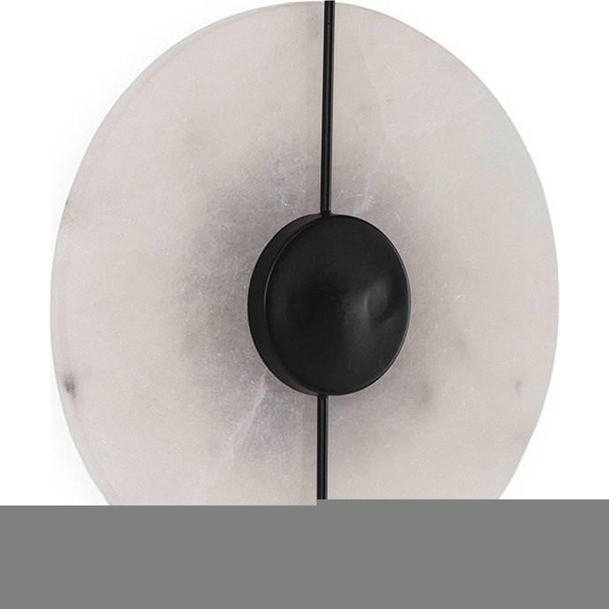 Applique ronde en albâtre et métal naturel et noir mat, RECOLLECTION