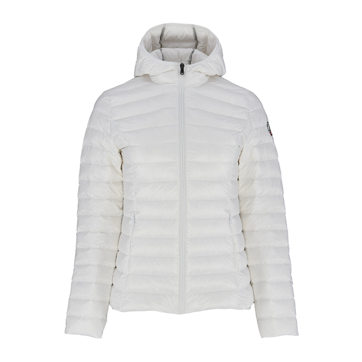 Cloe Quilted Padded Jacket with Hood and Zip Fastening white, JOTT