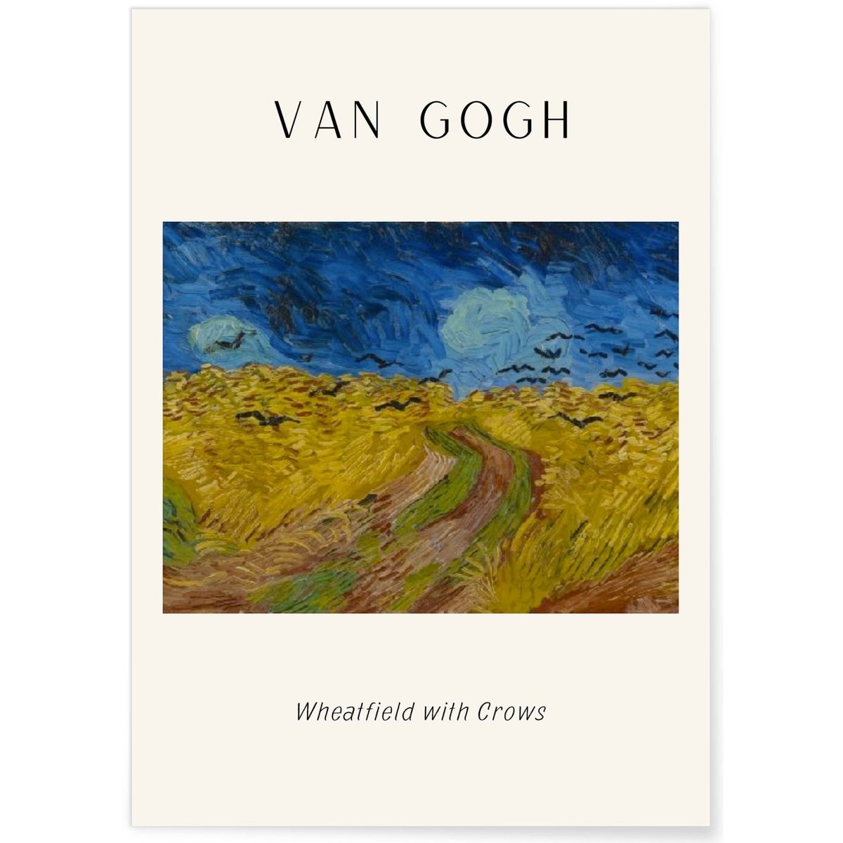 Affiche Van Gogh - Wheatfield with Crows blanc, L'AFFICHERIE