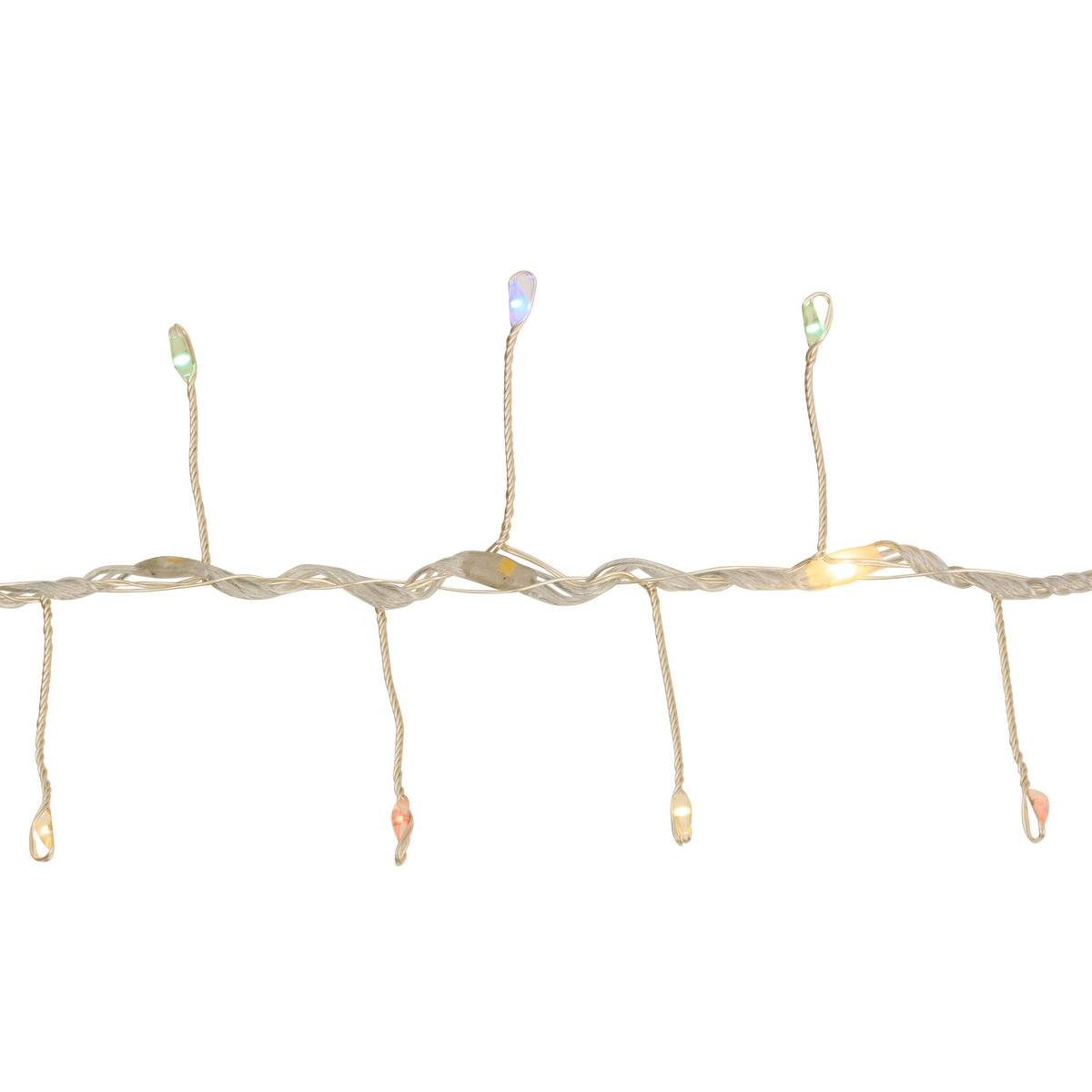Lot de 2 guirlandes lumineuses d'extérieur 10 m 750 LED blanc froid et blanc chaud fil cuivre sur secteur multicolore, ATMOSPHERA
