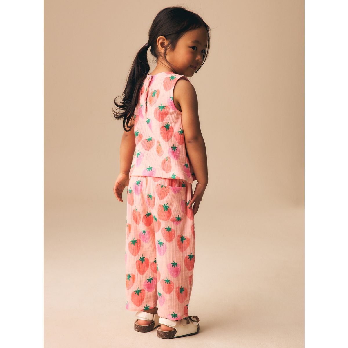 Ensemble haut et pantalon impression rose fraise, NEXT