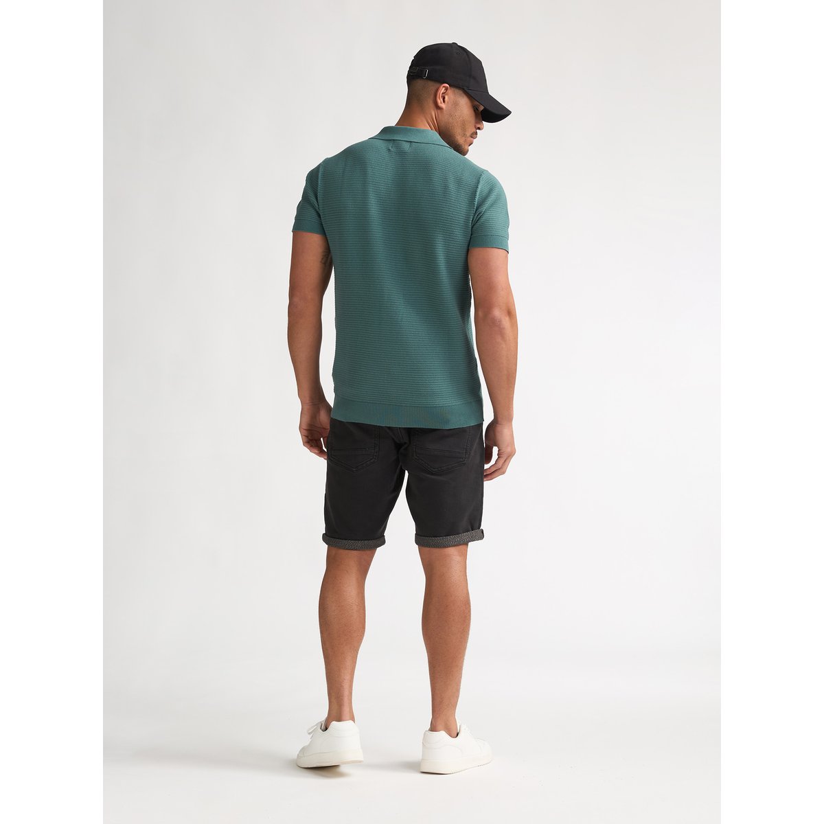Pull Polo en maille delfín vert oil green, PETROL INDUSTRIES