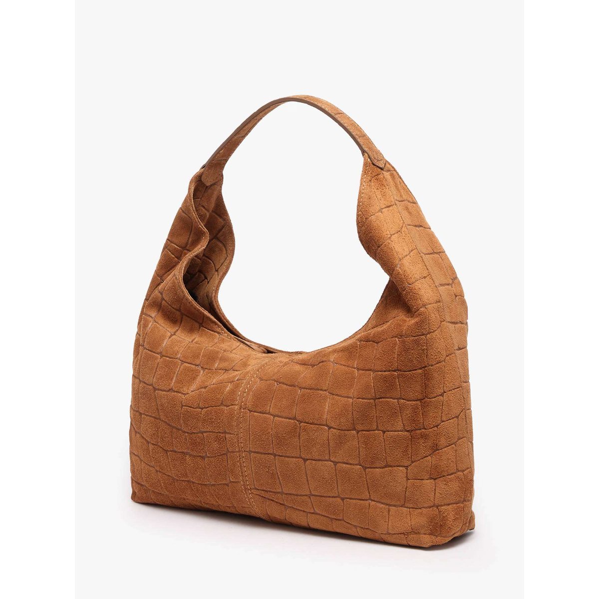 sac porté épaule Velvet croco cuir cuoio, MILANO