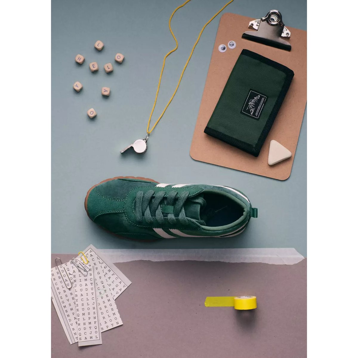 Tennis combinées à lacets vert foncé, MANGO KIDS