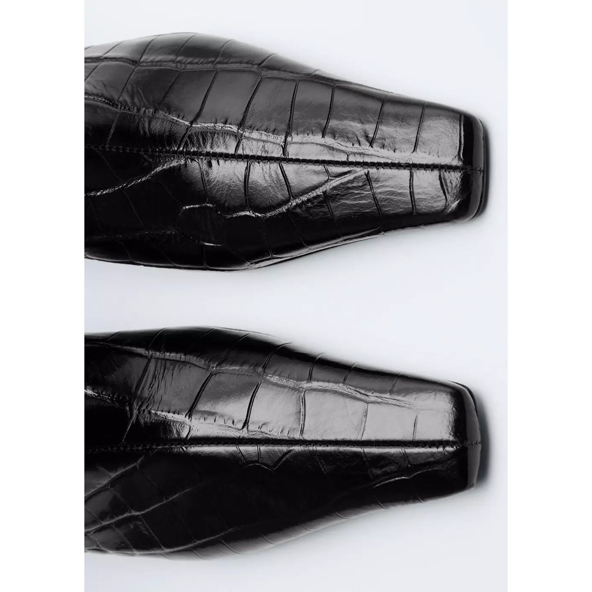 Bottines cuir talon kitten heel noir, MANGO
