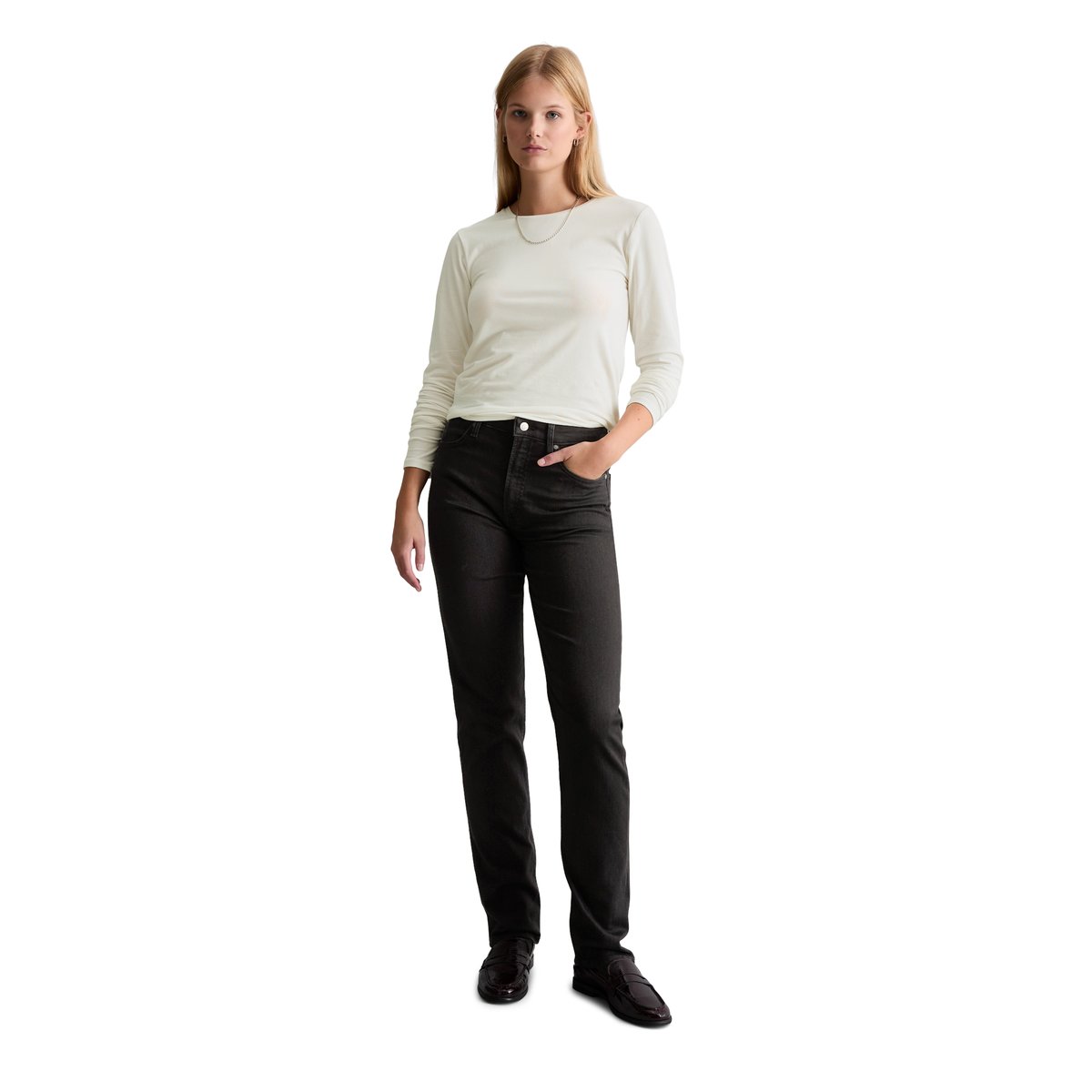 Jeans modèle Olina, coupe droite en coton stretch bio de haute qualité noir, MARC O’POLO DENIM