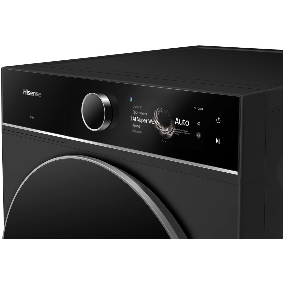 Lave linge hublot WF7I1248BBR couleur unique, HISENSE