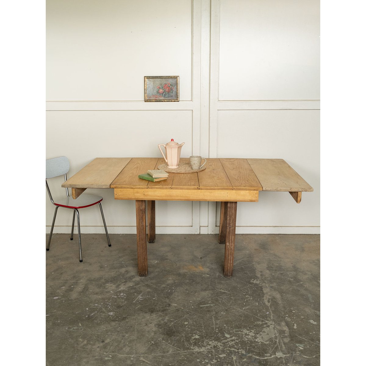 Table à manger de campagne en bois Romy N°1568 - Bon état bois clair, DEBONGOUT