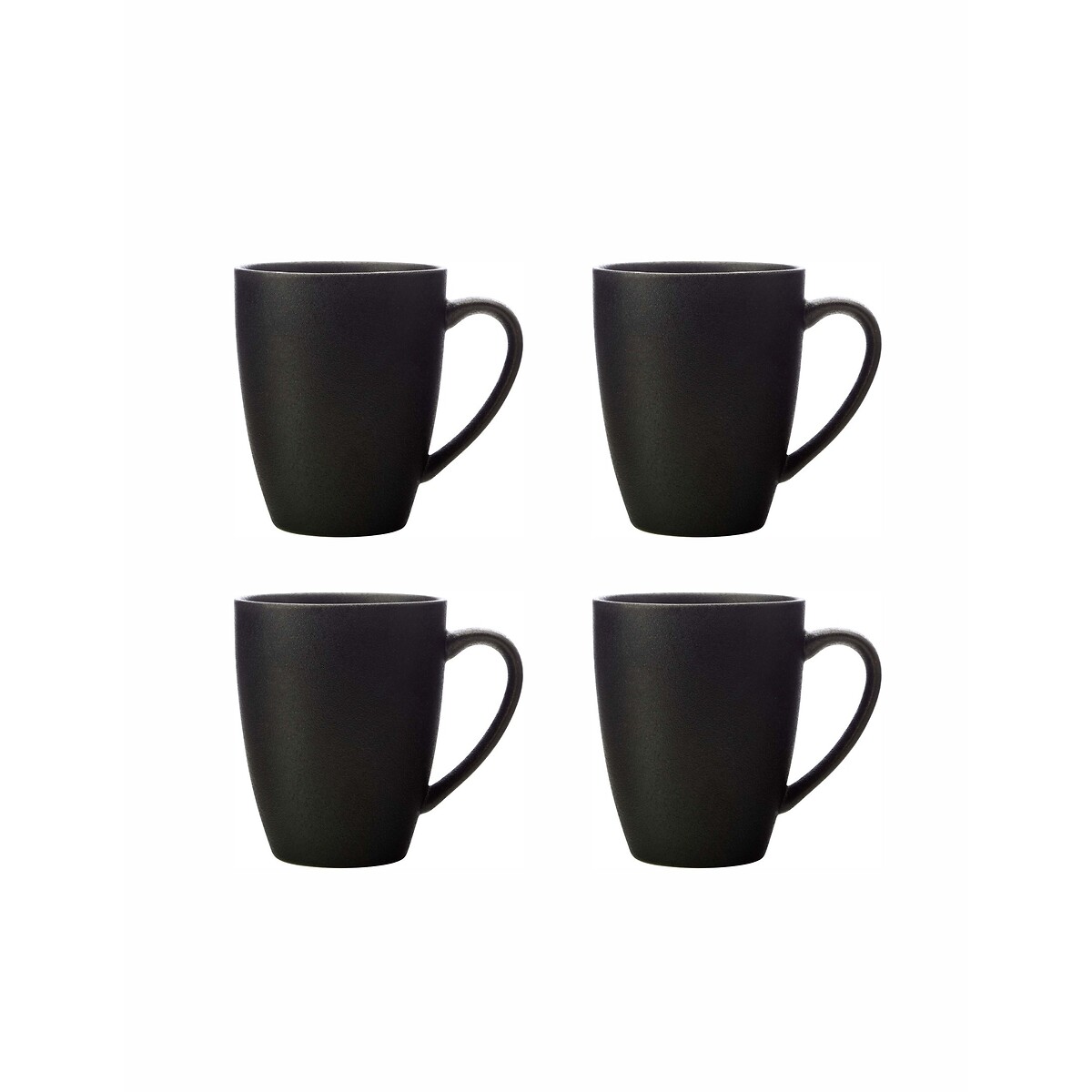 Set of 4 Caviar Black Coupe Mugs black, MAXWELL WILLIAMS