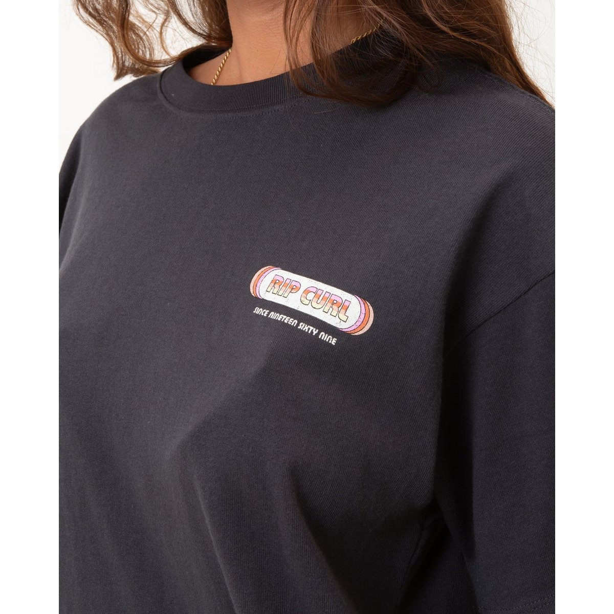 T-shirt SURF REVIVAL Heritage noir délavé/pêche, RIP CURL