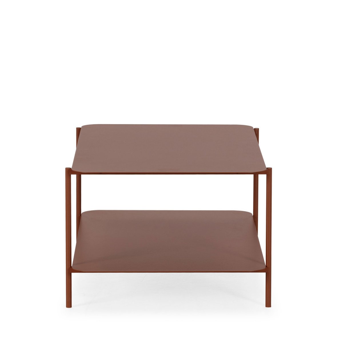 Table basse rectangulaire en métal à double plateau- JUDITH marron glacé, DRAWER