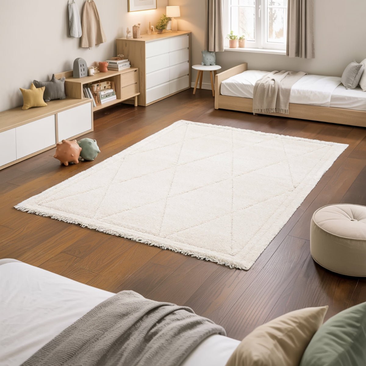 Tapis design avec effet relief HELSINKI beige sable, AFK LIVING