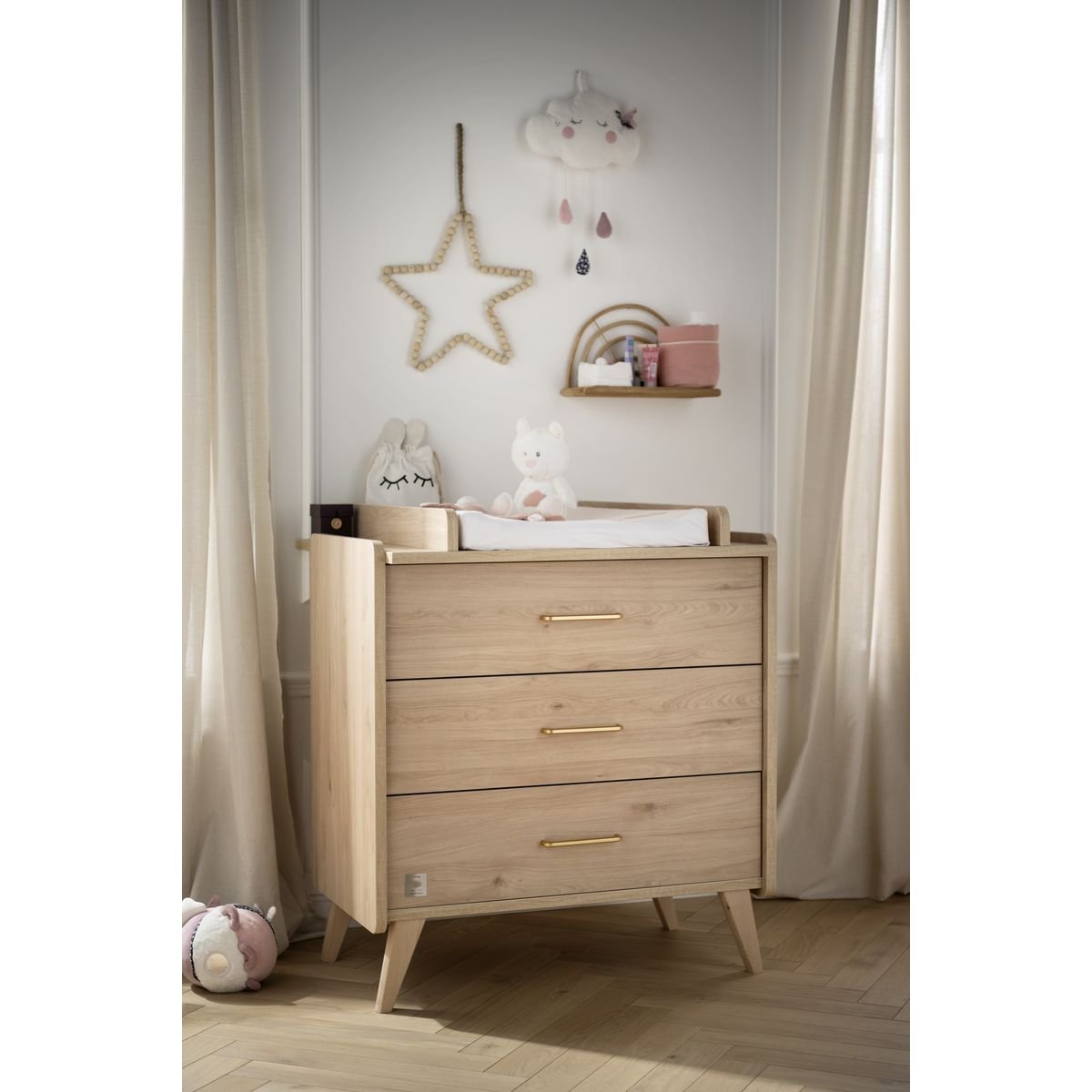 Commode 3 tiroirs marron, SAUTHON