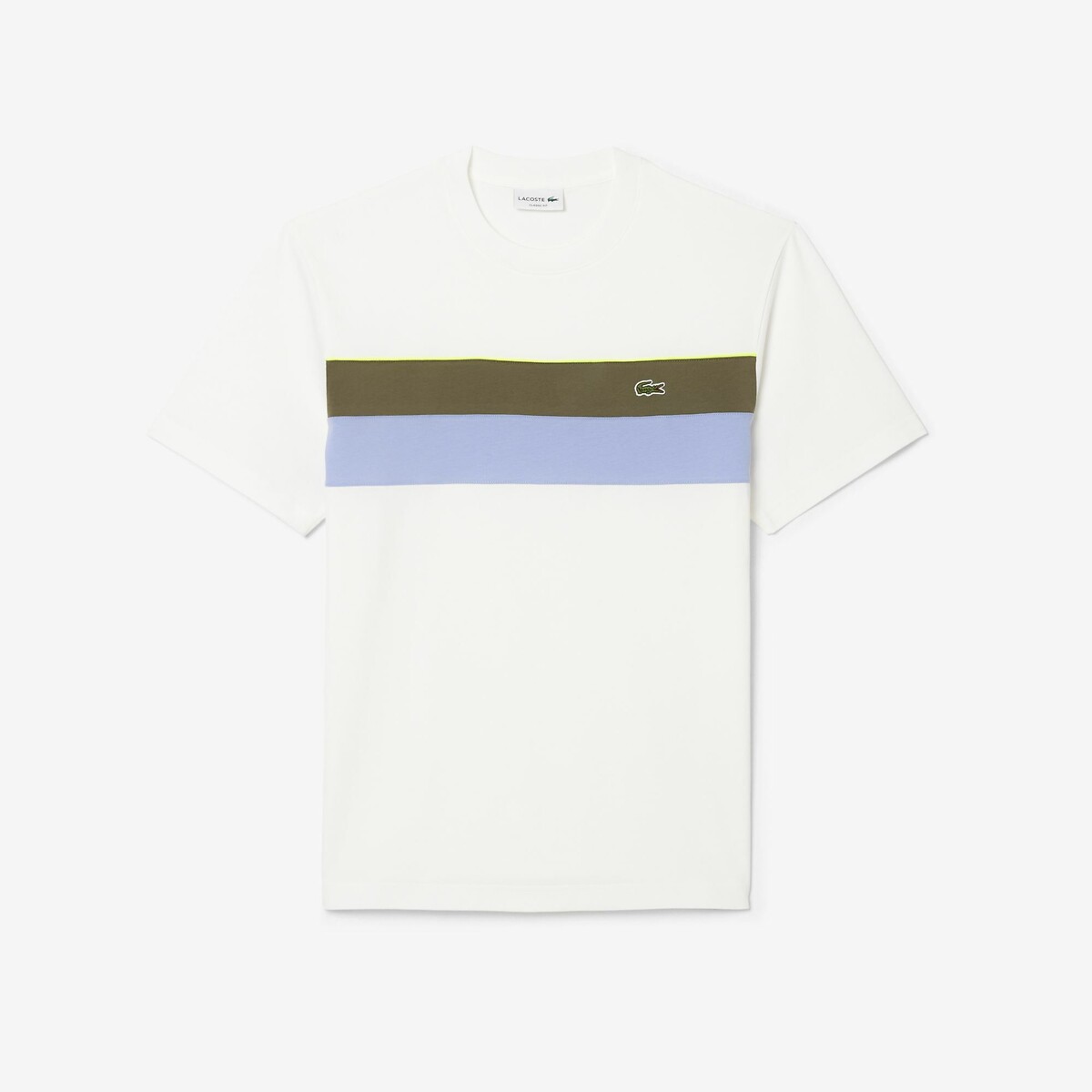 Colour Block T-Shirt with Short Sleeves ecru , LACOSTE