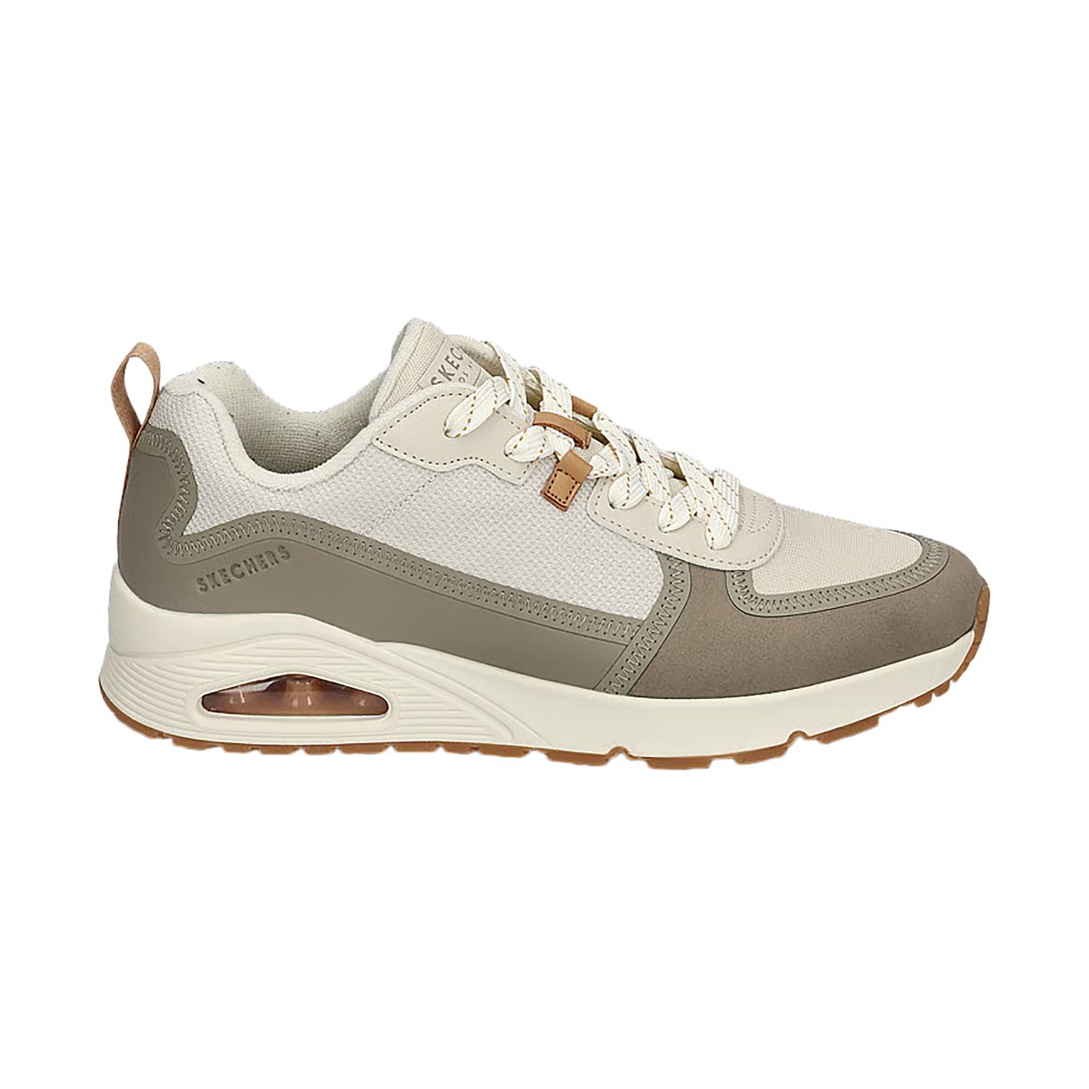Basket Basse à Lacets Sckechers Uno Layover blanc - gris, SKECHERS