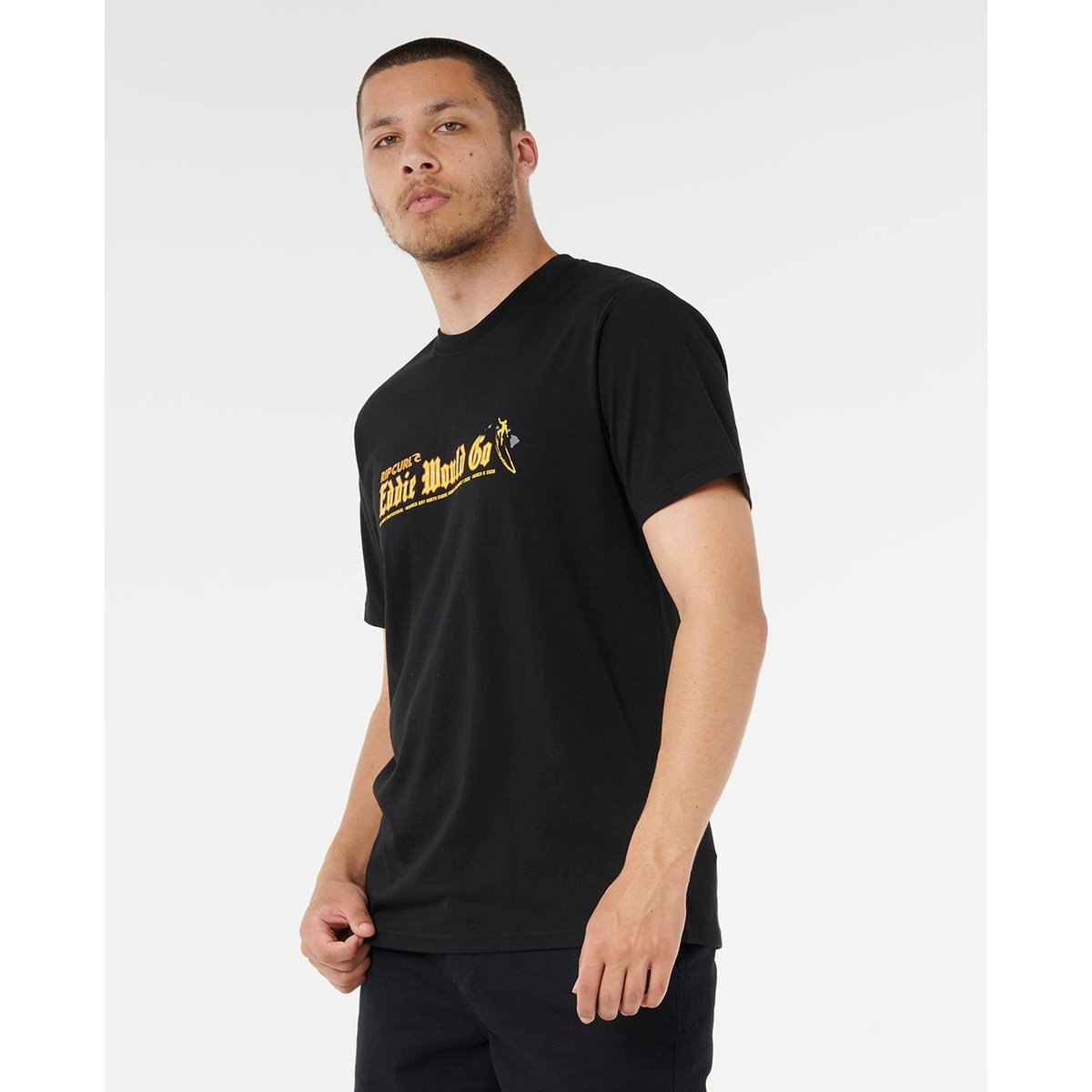 T-shirt Eddie Would Go Sticker noir, RIP CURL