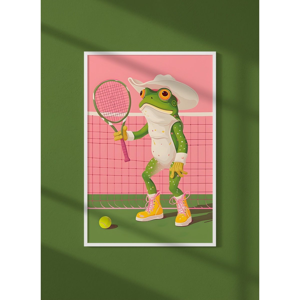 Affiche La grenouille au tennis blanc, L'AFFICHERIE
