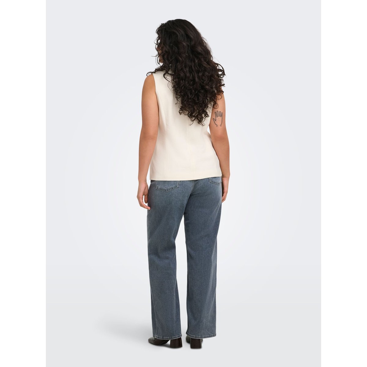 Jean À Jambe Large special blue grey denim, ONLY CARMAKOMA
