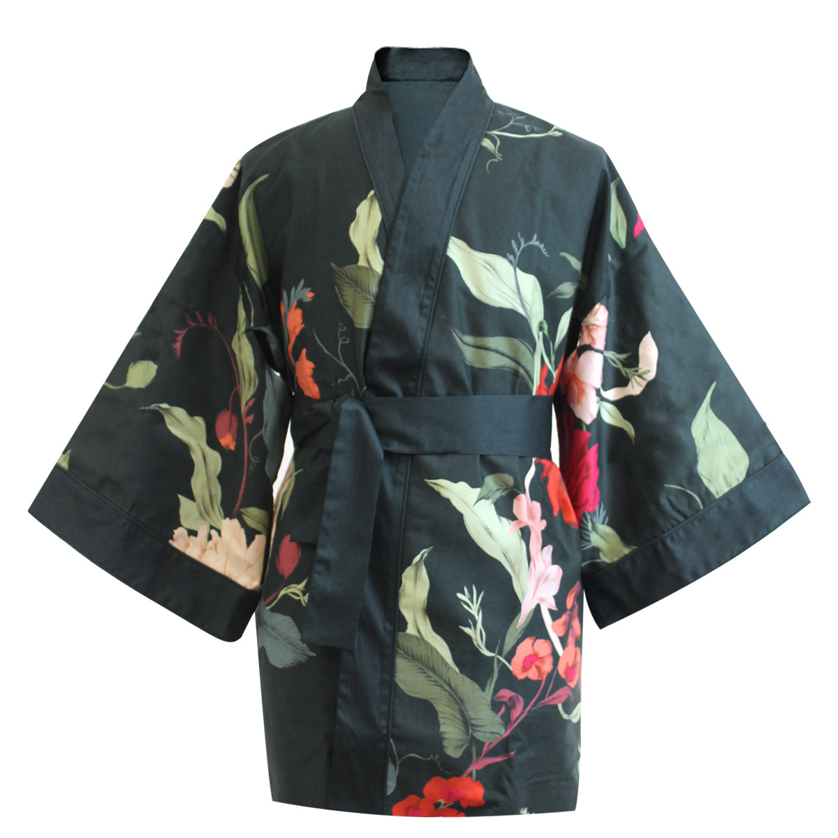 Kimono court satin de coton PARFUMS crepuscule, GARNIER THIEBAUT